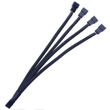 PWM 4pin Fan Sleeved Extension Splitter Hub Cable Motherboard CPU 4 Pin To 4 Way