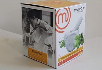 MasterChef The TV Series | White Marble Mortar And Pestle 2pc, Molcajete | *NEW*