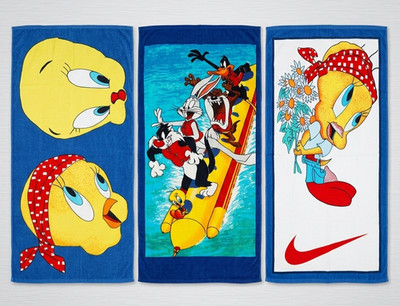 Menge 3 Vintage Looney Tunes Strandtücher-selten Nike Tweety & Charakter Crew