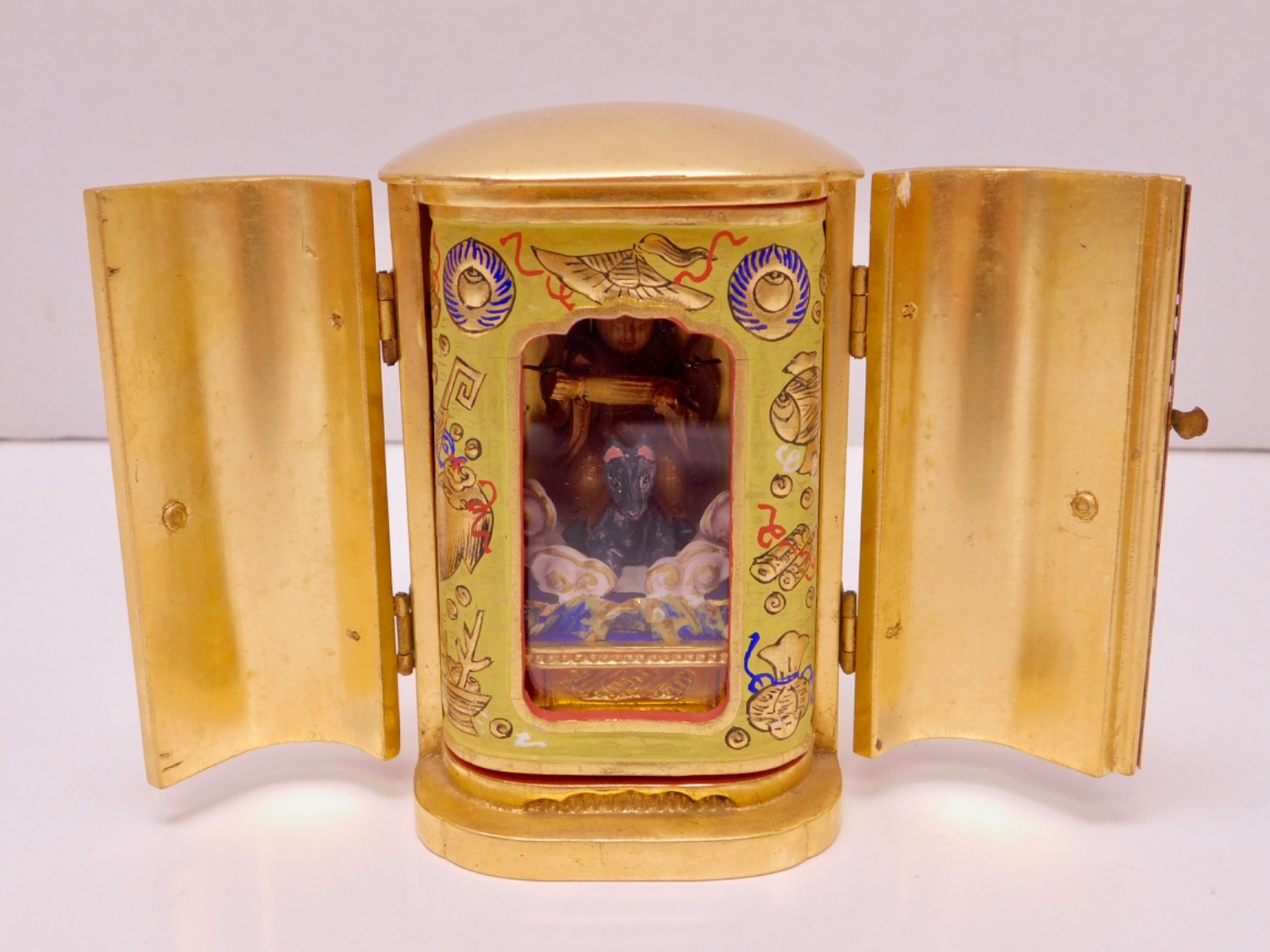 VTG Zushi Buddhist Goddess Dakini Travel Shrine Altar Mini Japan