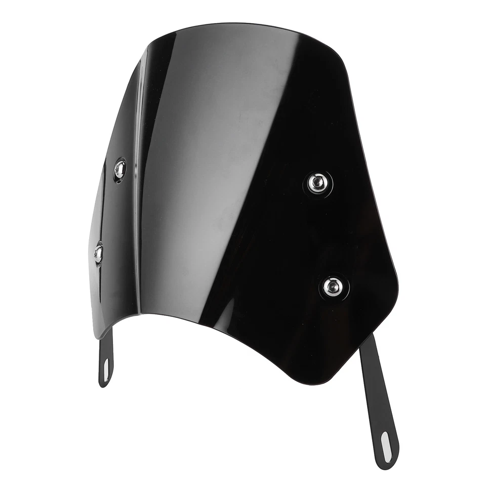 Black Motorcycle Windshield Wind Deflector Screen W/Mounting Bracket For 5‑7in - Image 2 of 4