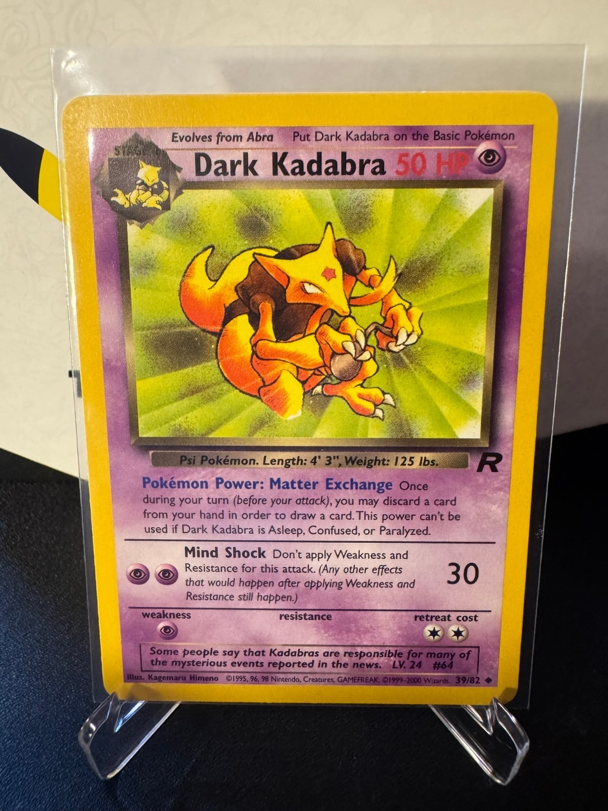 DARK KADABRA - 39/82 - Team Rocket - Pokemon Card - NM