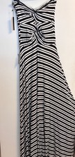 Felicity & Coco Maxi dress strapless black/white stripes Sz Large keyhole back