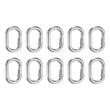10 Pcs Spring Oval Rings, 12mm/0.5" ID 22mm/0.9" OD Key Ring, White
