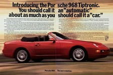 1992 Porsche 968 Tiptronic The Next Evolution Vintage Print Ad 1992 Porsche 968 Tiptronic The Next Evolution Vintage Print Ad