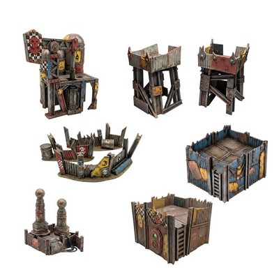 Grimdark Orky Style Scrap Terrain 3D Printed Sci-Fi Wargaming Scenery 28mm Grey