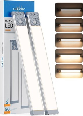 HIBOITEC Schrankbeleuchtung Led Lampe mit Bewegungsmelder, 25,5 cm Dimmbar