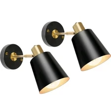 TISLYCO Black Wall Sconces Set of Two, Industrial Wall Lamps Wall Art Spotlight,