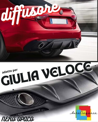 Dam Alfa Romeo Giulia Diffusor Unten Stoßstange Hinten + Anschlüsse Inox 0222