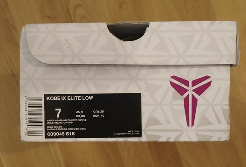 Nike Kobe IX 9 Elite Low Grape White Purple Silver 40 6 7 Bryant Moonwalker MJ - Bild 6 von 9