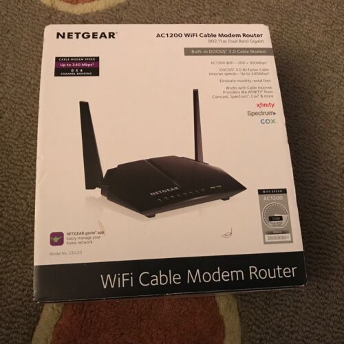 NETGEAR AC1200 Wifi Cable Modem Router C6220 DOCSIS 3.0, Speed up to 340 Mbps - Picture 2 of 3