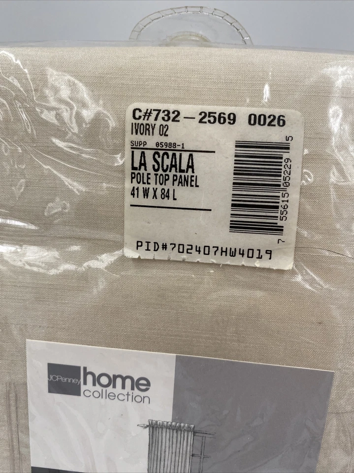 "Cortina de panel de bolsillo con varilla de seda forrada J C Penny Home Collection 41"" X 84""" Foto 2 de 4