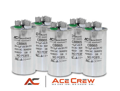 35/5 Dual Run Capacitor Lot of 5 MFD/UF 450VAC AC Electric Motor =LIFE WARRANTY=