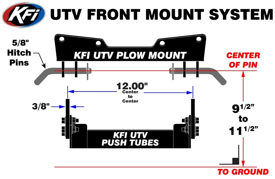 KFI Snow Plow Push Tube UTV Pro 2.0 Front Mount Tubes 106300 - Image 4 of 4