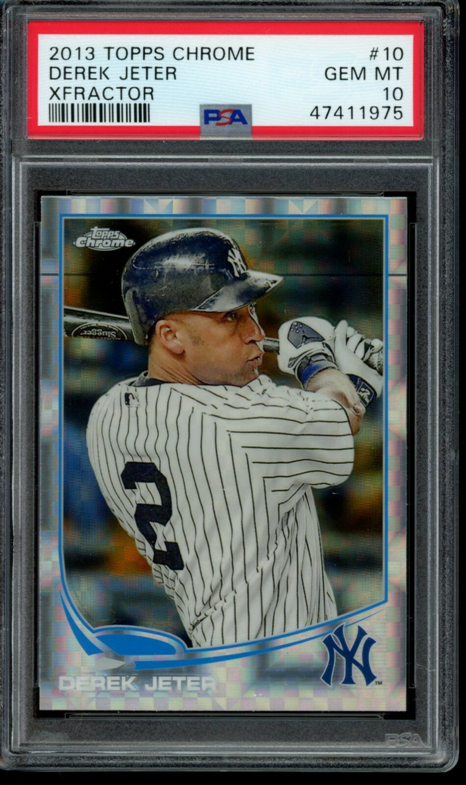 2013 Topps Chrome #10 Derek Jeter Xfractor Refractor PSA 10 Gem Mint