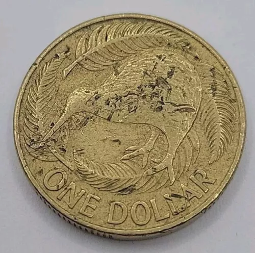 1990 Queen Elizabeth II Neuseeland Kiwi One Dollar 1 Dollar Münze
