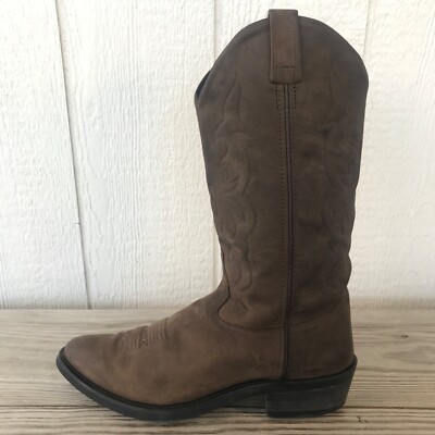Old West Nubuck Mens Brown Leather Cowboy Western Boots 10.5 EE TBM3051 Old West Men main image 2
