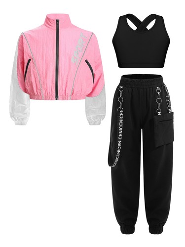 Kids Girls Crop Tops With Pants Junior Sweatsuit Casual Tracksuit Summer Sport - Picture 31 of 59