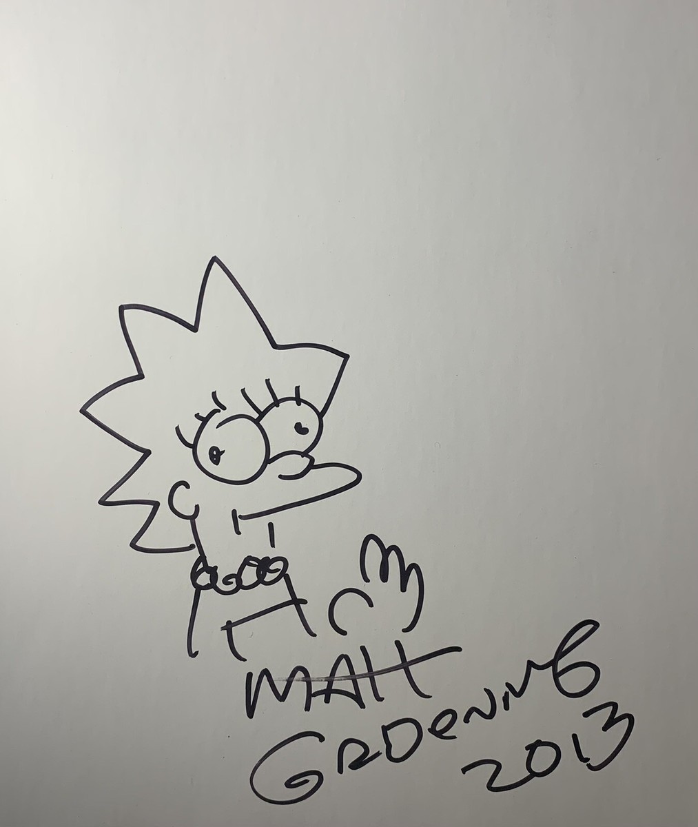 Matt Groening Lisa Simpson sketch The Simpsons signed proof | eBay