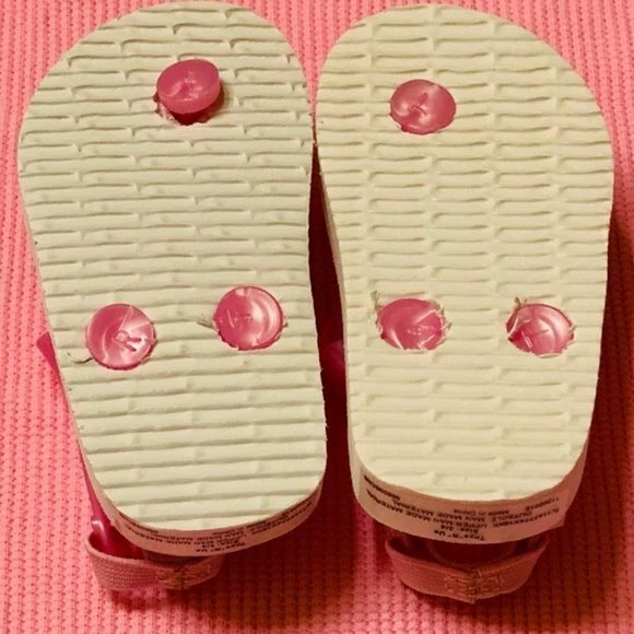 Bebé Niñas Sandalias Zapatos Talla 3 4 Chanclas Rosa Caballitos de Mar Nuevo Sin Etiquetas Foto 4 de 4