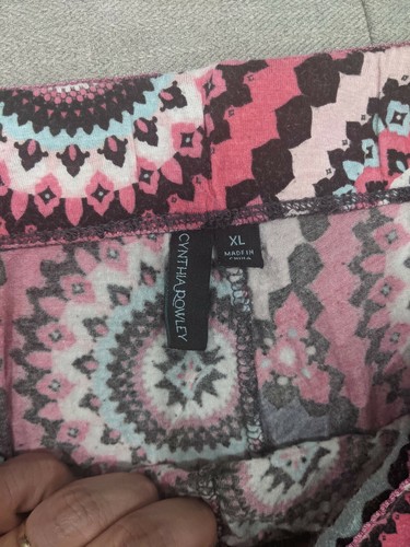 Cynthia Rowley Lounge Pants Hippy Boho Pink Blue Sz XL - Picture 12 of 12