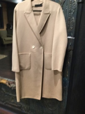 zara double breasted coat camel