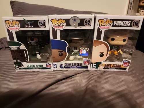 Funko Pop! Deion Sanders (Cowboys),Reggie White(Eagles), Bart Starr (Packers)