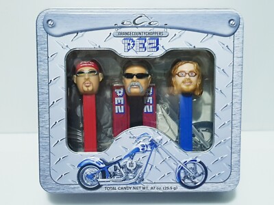 Pez Orange County Choppers Sammler Set in Metall geprägter Dose