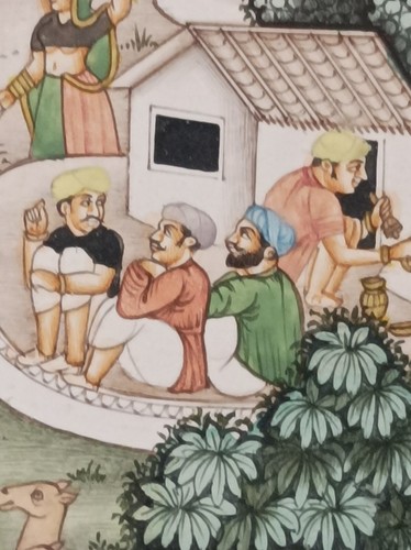 Vintage Indian Village Scene Painting 'Udaipur' Mod Singh Bhati - Picture 11 of 20