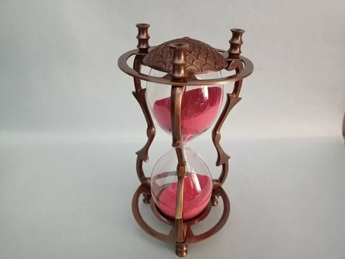 Sand Timer Hourglass Brass Nautical Maritime Hour Glass Vintage Sand Clock Gift - Picture 4 of 5