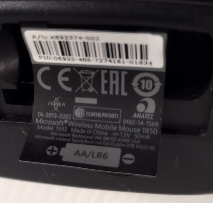 Microsoft X892374-002 Wheel Optical Bluetooth Wireless USB Mouse
