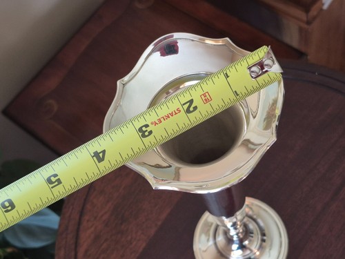 Vtg Sterling Trumpet Vase 10" 7.14 Oz RSCO Weighted - Picture 5 of 6
