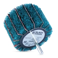 5 Pack - 3” x 2” x ¼” Mounted Interleaf Flap Wheels Green (Coarse) Sand & Polish