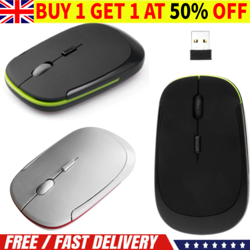 2.4GHz Wireless Cordless Mouse Mice Optical Scroll For PC Laptop Computer + USB - Picture 1 of 12