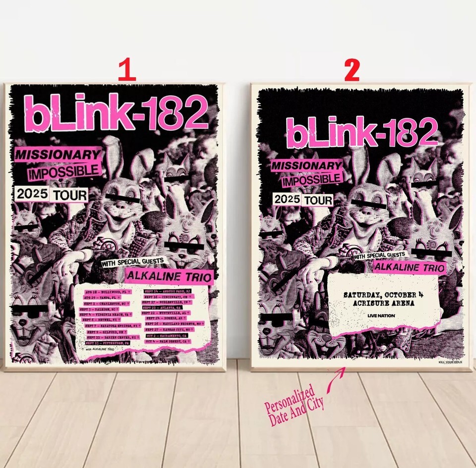 Custom Blink-182 Missionary Impossible 2025 Tour Poster | eBay