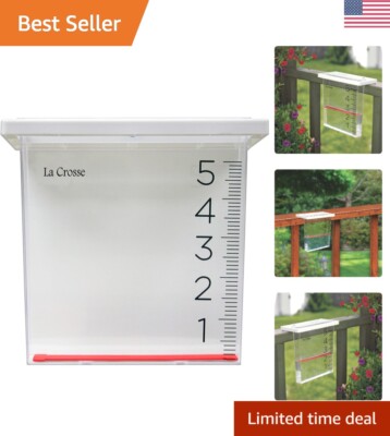 Versatile Rain Gauge - Slide-On Design - Mounts Anywhere - Measures 6 inches