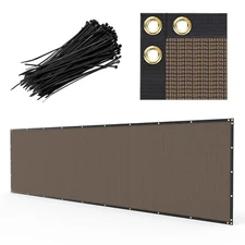 5 FT tall 180GSM  Fence Privacy Screen Shade Cover Mesh Garden Padio-Brown