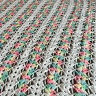 Retro Handmade Crocheted Afghan Throw Blanket Multi Colored Granny Core Cozy