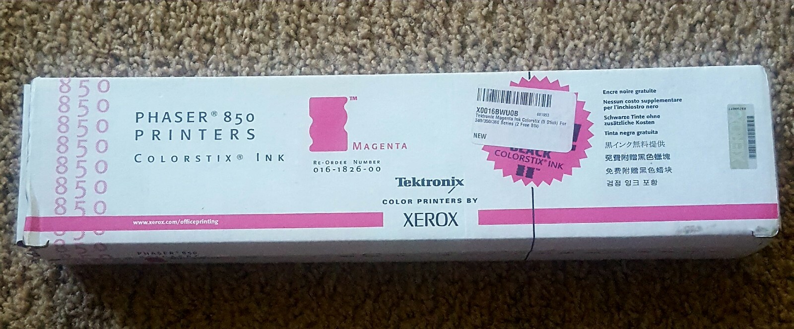 GENUINE Xerox 016-1826-00 Black & Magenta Solid Ink Phaser 850 FREE SHIPPING!!!