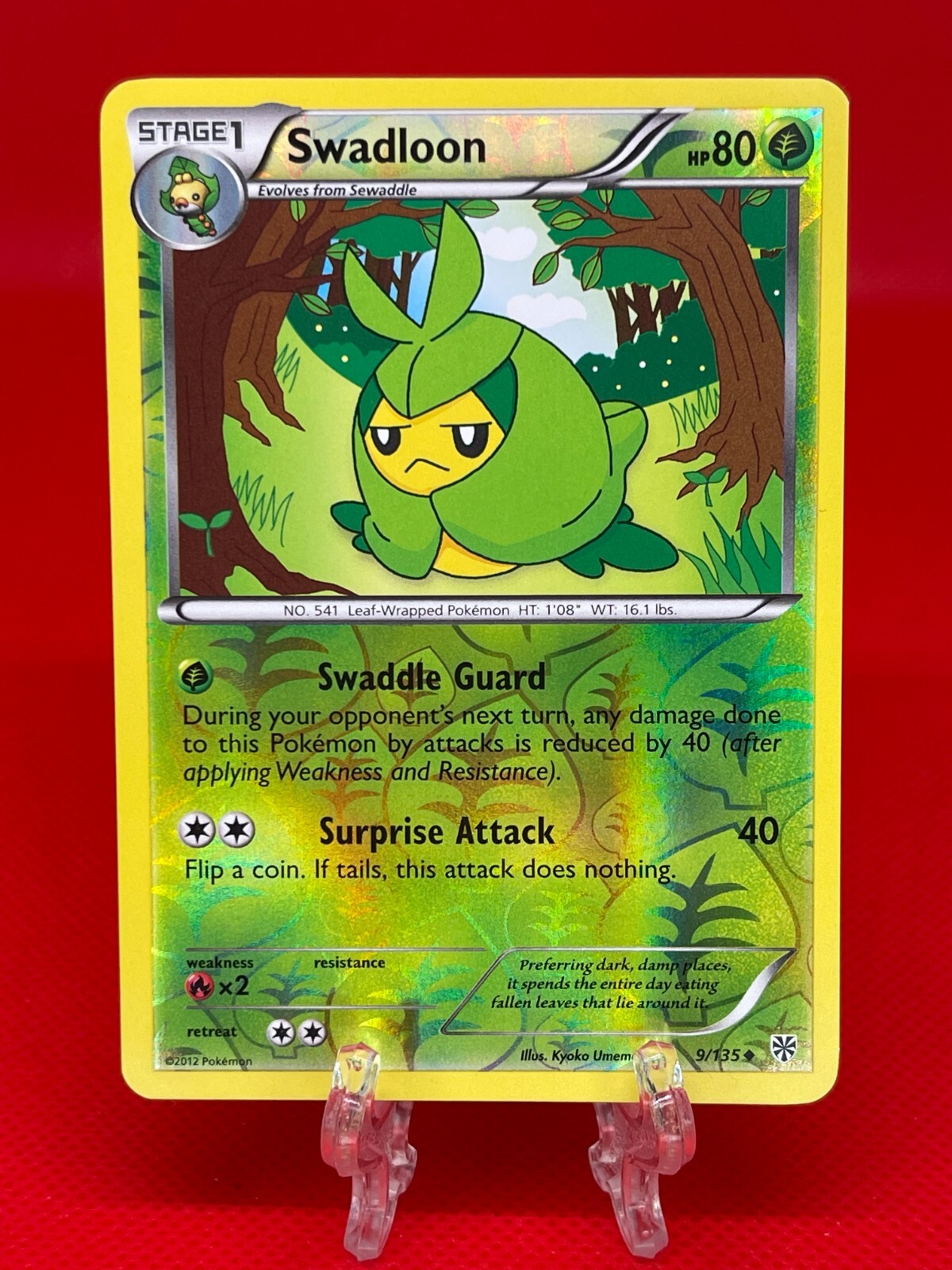 Pokémon TCG Swadloon Black & White 9/135 Plasma Storm Reverse Holo English LP