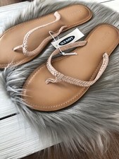 Old Navy Women's Capri Braided Flip Flop Sandals - Blush / Tan - 6 7 8 9 10 -NWT
