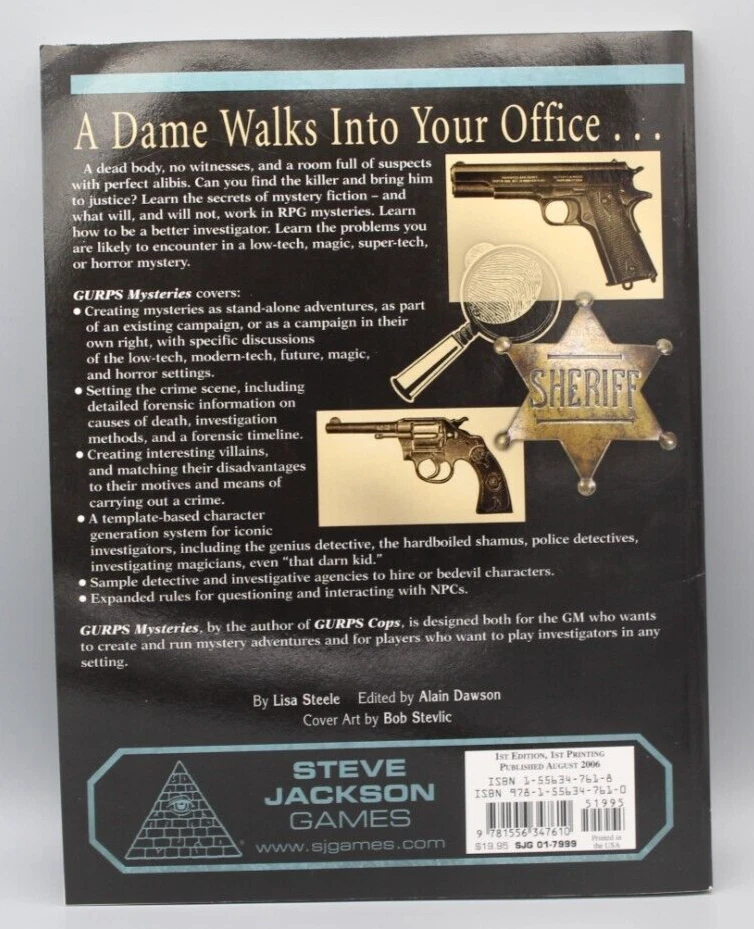 GURPS: Mysteries - Steve Jackson Games, GURPS 4ª edición, en muy buena condición Foto 2 de 2