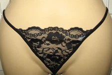 LIDOGIRL  NEW - LARGE - BLACK - STRETCH LACE - G-STRING PANTY