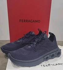 Salvatore Ferragamo Nima Knit Navy Indigo Blue Mens Sneaker 10 M NEW NIB