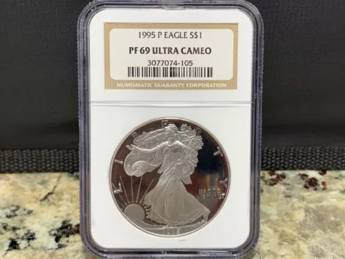 1995-P AMERICA SILVER EAGLE S$1 NGC PF69 PROOF ULTRA CAMEO