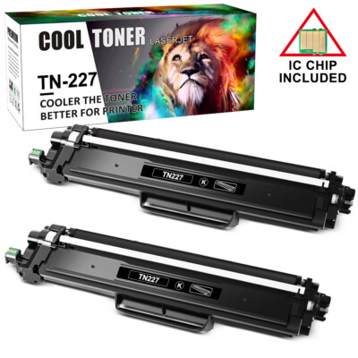 2 Pack Toner Compatible With Brother TN227 223 HL-L3210CW L3230CDW HL-L3230CDN