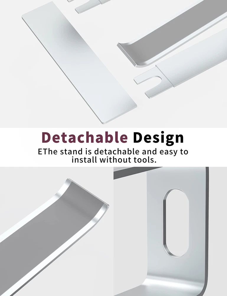 Laptop Stand for Desk, Aluminum Computer Riser, Ergonomic Notebook Holder, De... Laptop Stand for Desk, Aluminum Computer Riser, Ergonomic Notebook Holder, De...