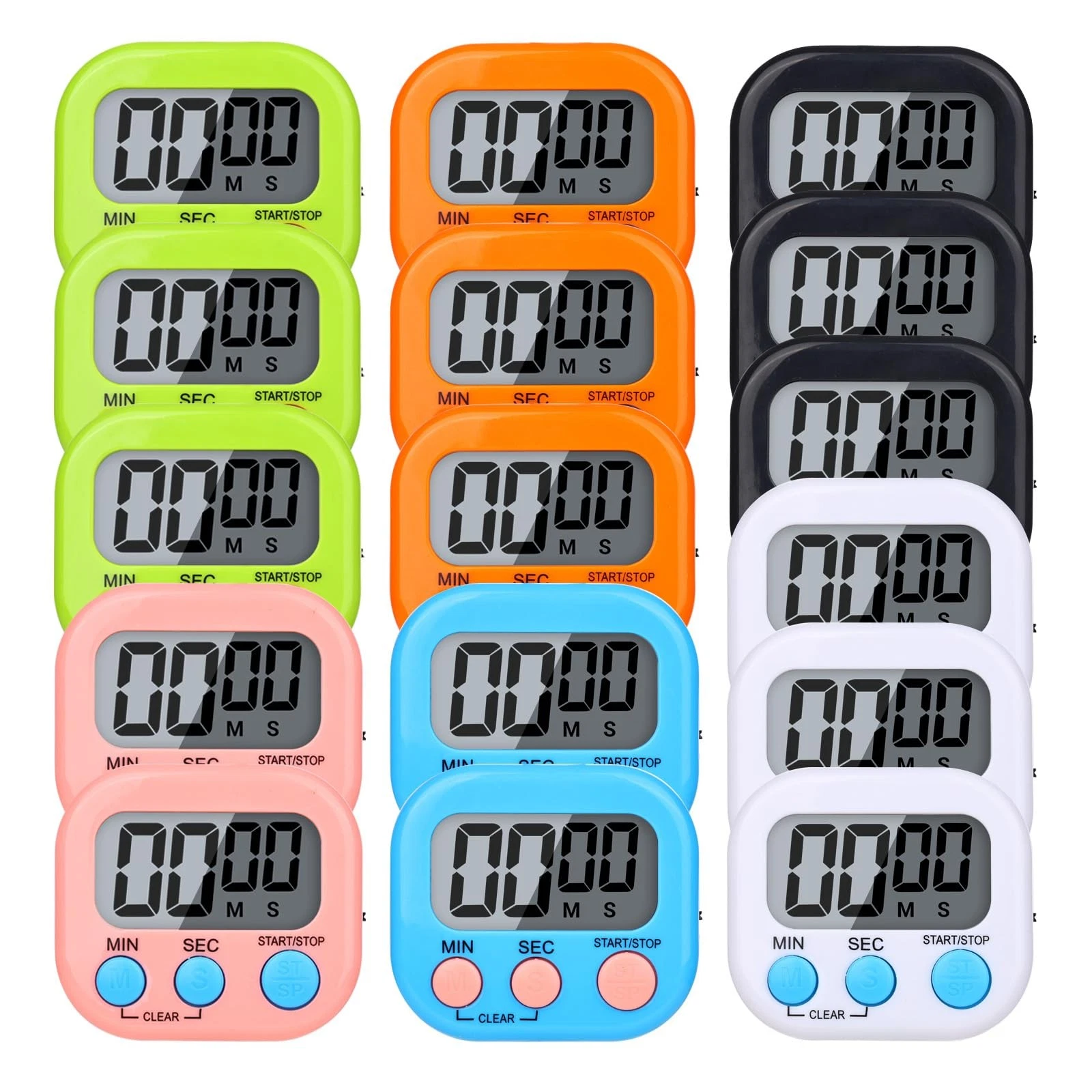 16 Packs Digital Timer Multi-Function Electronic Timers for Classroom Small M...