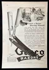 Genco Razors 1919 AD “Catch a Barber Shaving Himself” Straight Razor