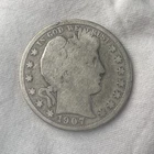 1907-S Barber Quarter Dollar 90% Silver 25c San Francisco US Coin